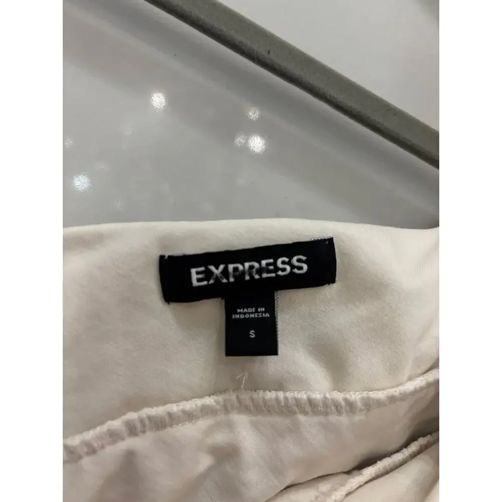 Express Linen-blend Ruffle One Shoulder Tank - Picture 3 of 3